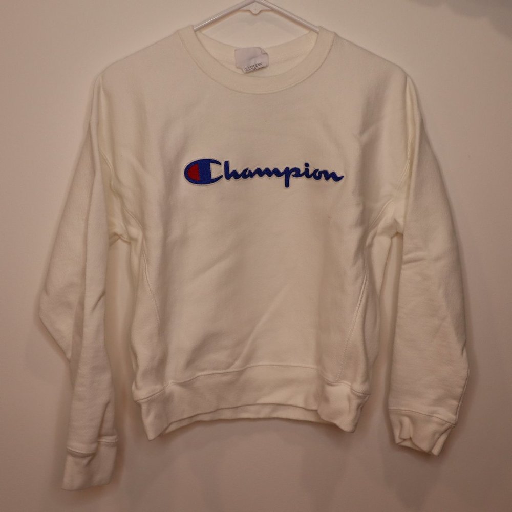 White Champion Crewneck Sweatshirt